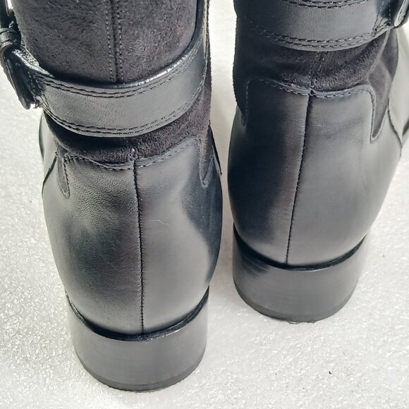 Cole Haan Black Leather & Suede Knee High Riding Boots Women's 8 17" Shaft EUC - Picture 12 of 16